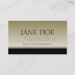 Realtor Gold Script Fade Real Estate Agent Broker Business Card
