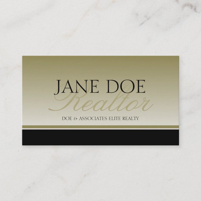 Realtor Gold Script Fade Real Estate Agent Broker Business Card (Front)