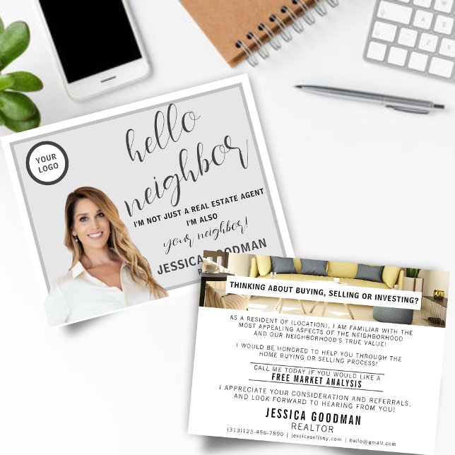 Realtor Hello Voisin Carte postale (Créateur téléchargé)