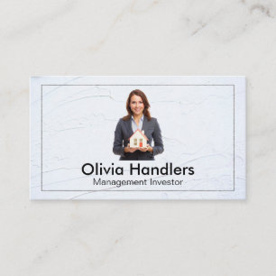 Realtor Holding House Prop Business Woman Business Card