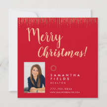 Realtor Holidays Christmas Postcard Modern Minimal