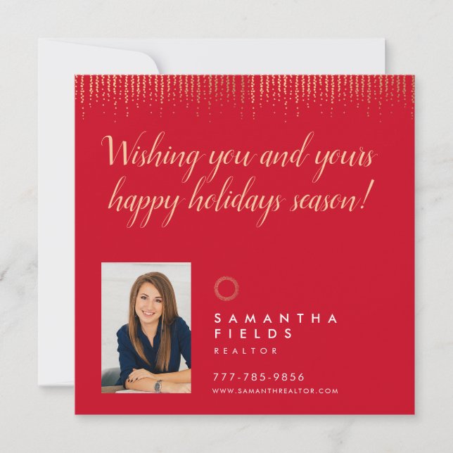 Realtor Holidays Christmas Postcard Modern Minimal (Front)
