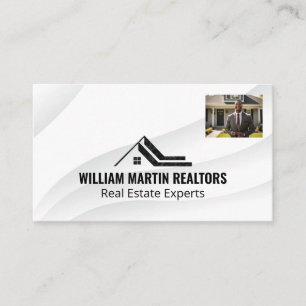 Realtor in Front of House   Properties Business Card