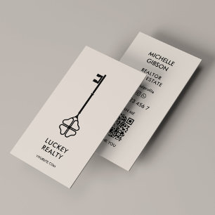 Realtor Key Minimal Mortgage Broker Sand Business Card