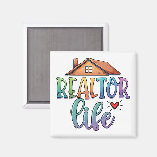 Realtor Life Personalized Rainbow Real Estate Magnet