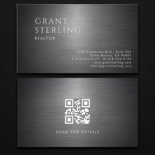 Realtor Metallic QR Code Business Card