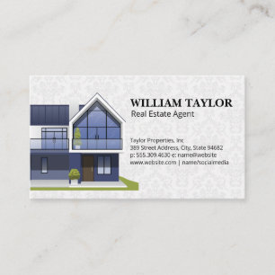 Realtor Modern House Logo QR Code Business Card