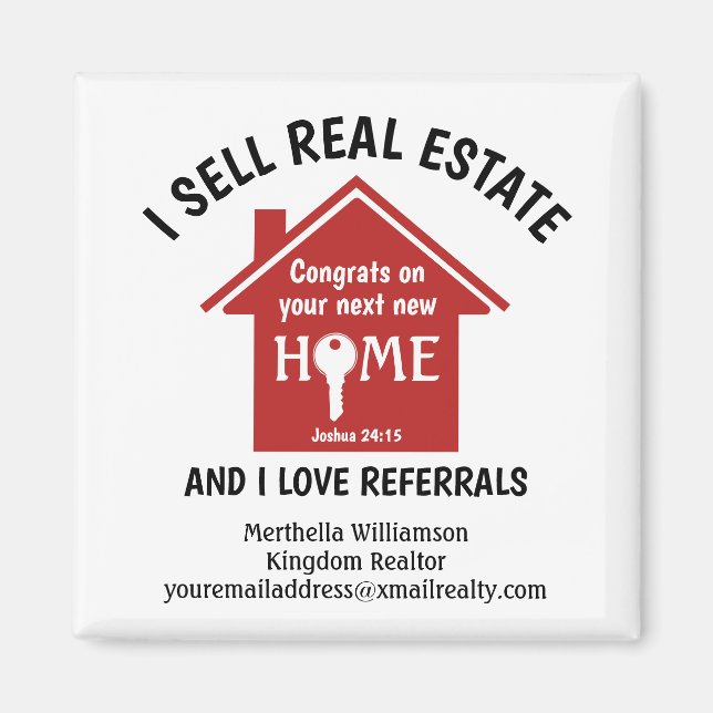 Realtor moderne Je VENDS IMMOBILIER Magnet (Devant)