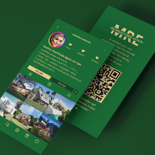 Realtor Mortgage Broker IG Forest Green Modern Business Card