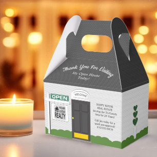 Realtor Open House Black Door White House Favor Box