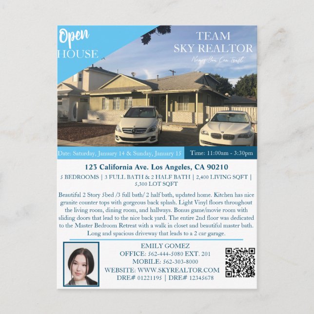 Realtor Open House Post Card (Front)