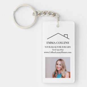 Realtor Photo QR Code Business Card Keychain