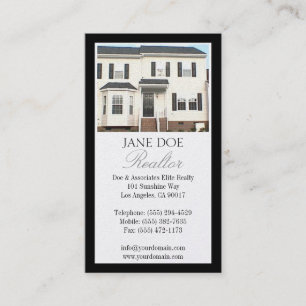 Realtor Platinum Photo Script Border Business Card
