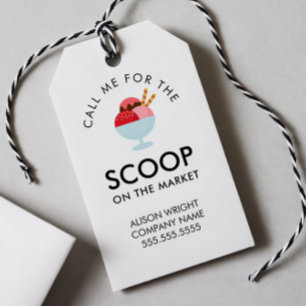 Realtor Pop By Call Me for the Scoop Ice Cream Gift Tags