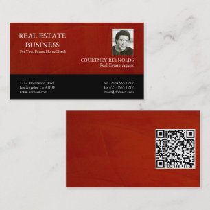 Realtor QR Code Marsala Plaster Business Card