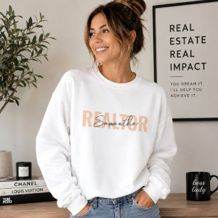 Realtor Real Estate Agent Blush Pink Monogram Sweatshirt