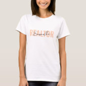 Realtor Real Estate Agent Blush Pink Monogram T-Shirt (Front)