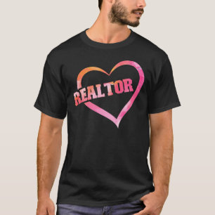 Realtor Real Estate Agent Realtor Heart Watercolor T-Shirt