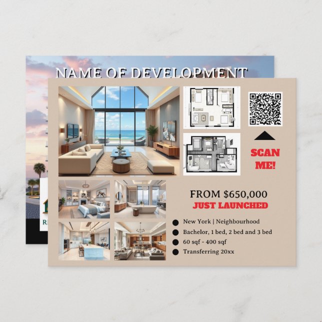 Realtor real estate custom property development postcard (Front/Back)