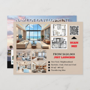 Realtor real estate custom property development postcard