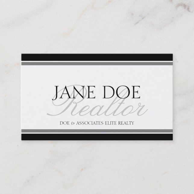 Realtor Silver Script - Available Letterhead - Business Card (Front)