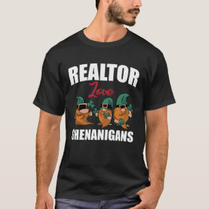 Realtor St Patricks Day Shenanigans Gnomes T-Shirt