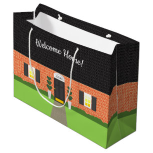 Realtor Welcome Home Brick New Home Large Gift Bag