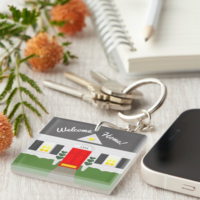 Realtor Welcome Home Cute New Home Keychain (Front Right)