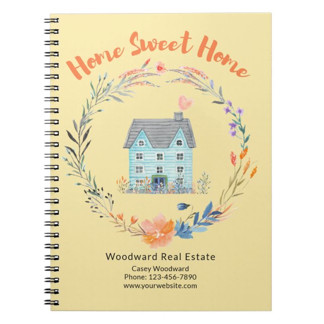 Realtor Welcome New  Home Sweet Home Budget Pretty Notebook (Front)