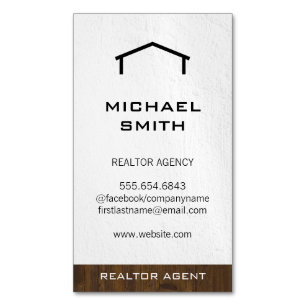 Realtor Wood Trim Magnetic Business Card