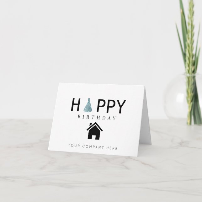 Realty Birthday Hat Happy Birthday   Card (Front)
