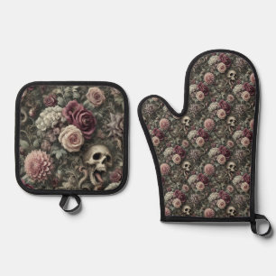 Reaping in the Roses – Gothic Victorian Oven Mitt & Pot Holder Set