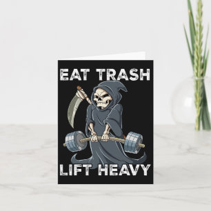 Reapper Gym Weight Training Eat Trash Lift Heavy Card