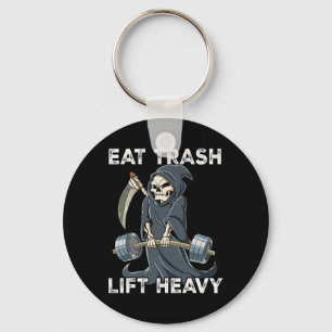 Reapper Gym Weight Training Eat Trash Lift Heavy  Keychain