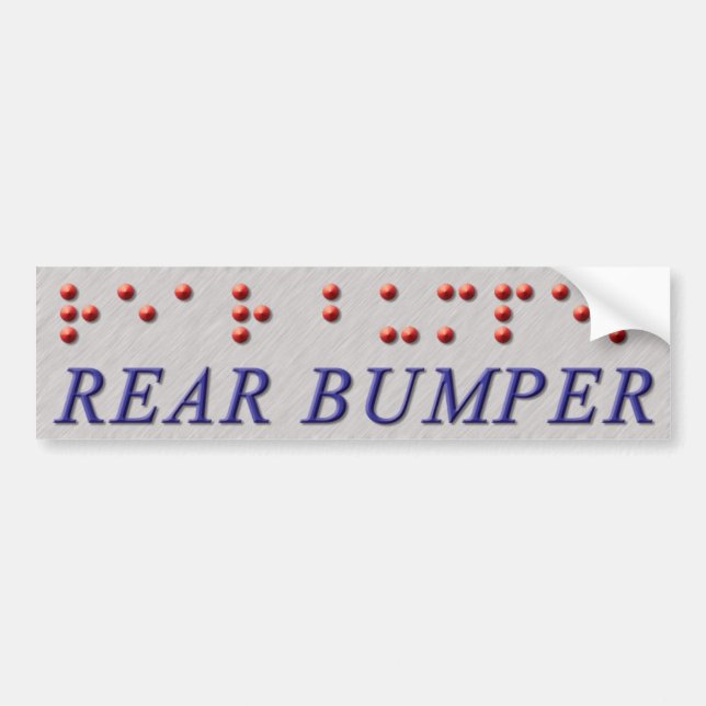 Rear Bumper Braille Sticker (Front)