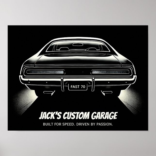 Rear Light Silence – Voidform Silhouette Car Art Poster (Front)