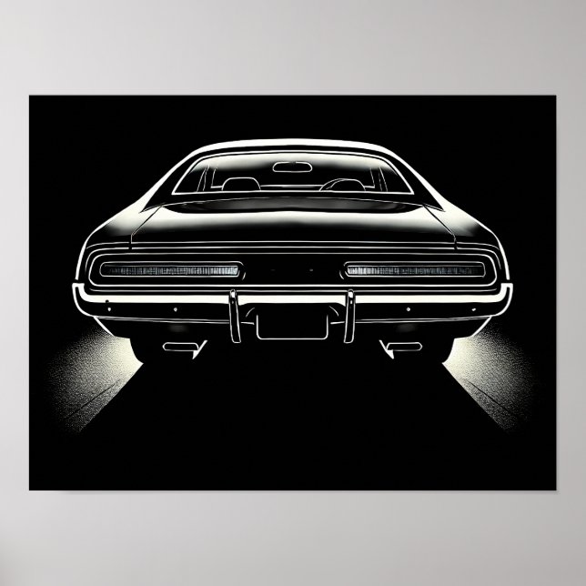 Rear Light Silence – Voidform Silhouette Car Art Poster (Front)