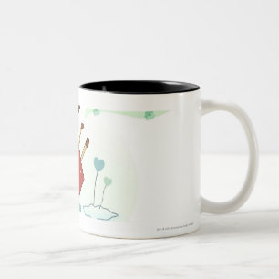Rear view of a couple flying together Two-Tone coffee mug