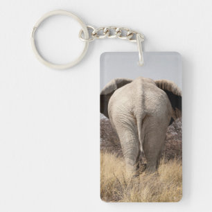 Rear view of elephant keychain