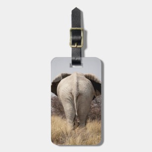 Rear view of elephant luggage tag