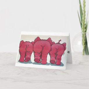 REARENDS OF ELEPHANTS=50th BIRTHDAY HUMOR Card