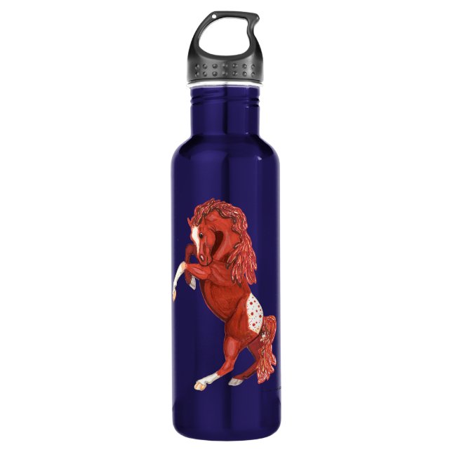 Rearing Appaloosa Horse Water Bottle (Front)