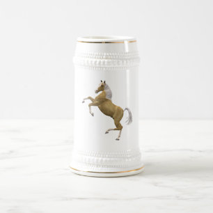 Rearing horse beer stein