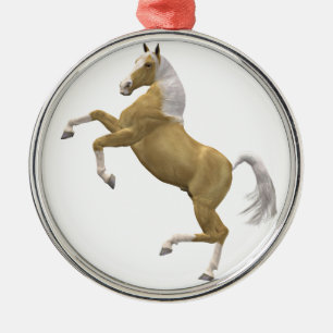 Rearing horse metal ornament