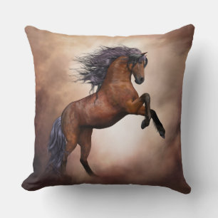rearing horse pillow