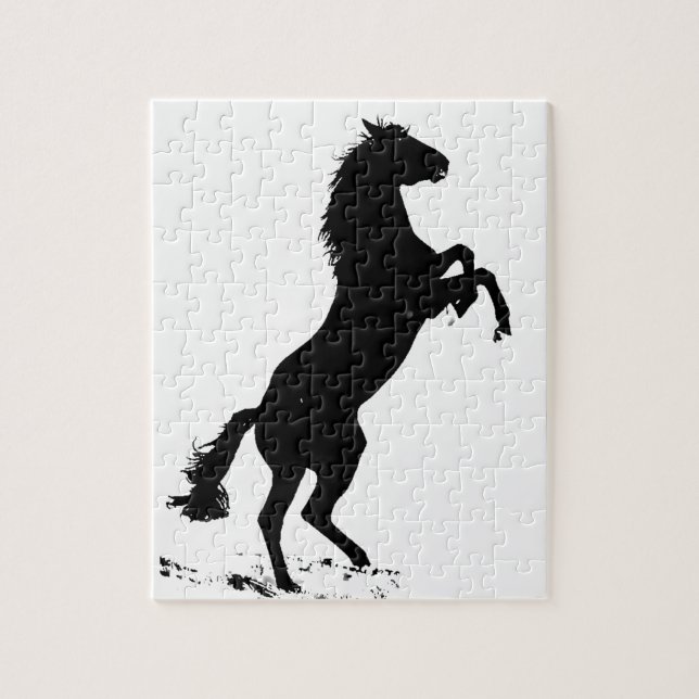 Rearing Horse Silhouette Jigsaw Puzzle (Vertical)