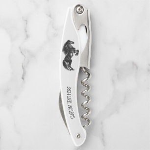 Rearing Horse Waiter's Corkscrew with Custom Text