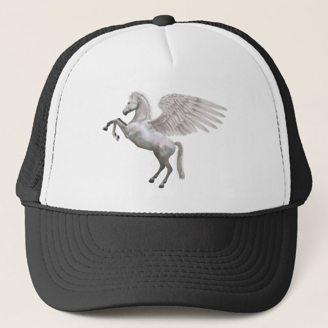 rearing pegasus horse illustration trucker hat (Front)