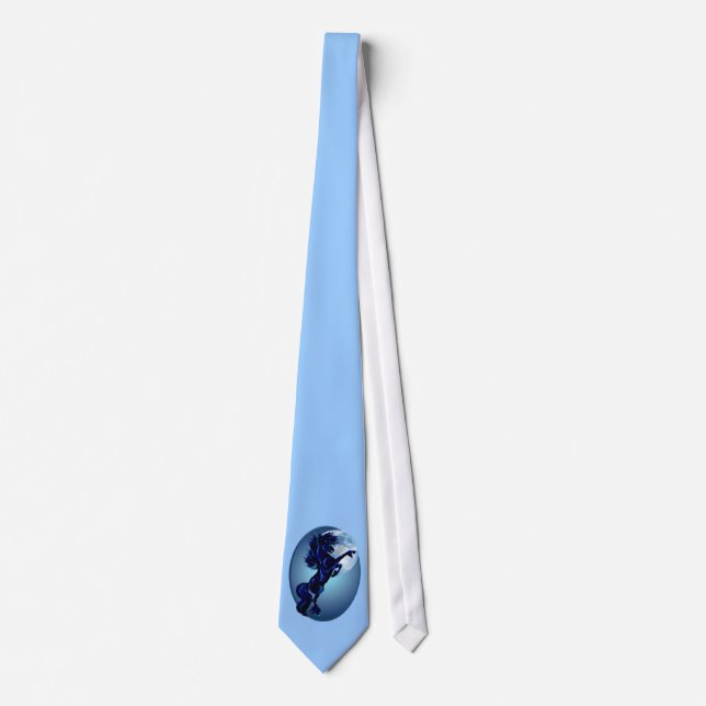 Rearing Stallion and Blue Moon Oval Tie (Front)