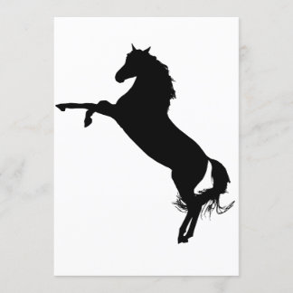 Rearing Stallion Silhouette Invitation